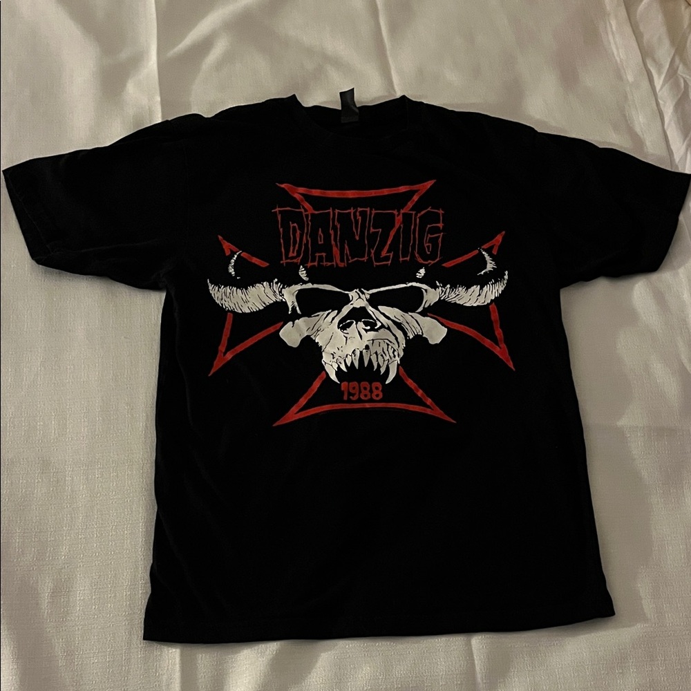Vintage Danzig "Skullman on Cross" or "Iron Cross Skull" Band T-Shirt.